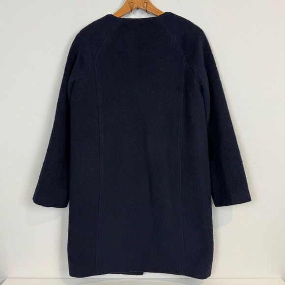Boden Navy Wool Mohair Mid-Length Coat 2 - Picture 5 of 9